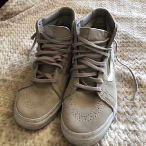 Champagne Leather Vans high tops